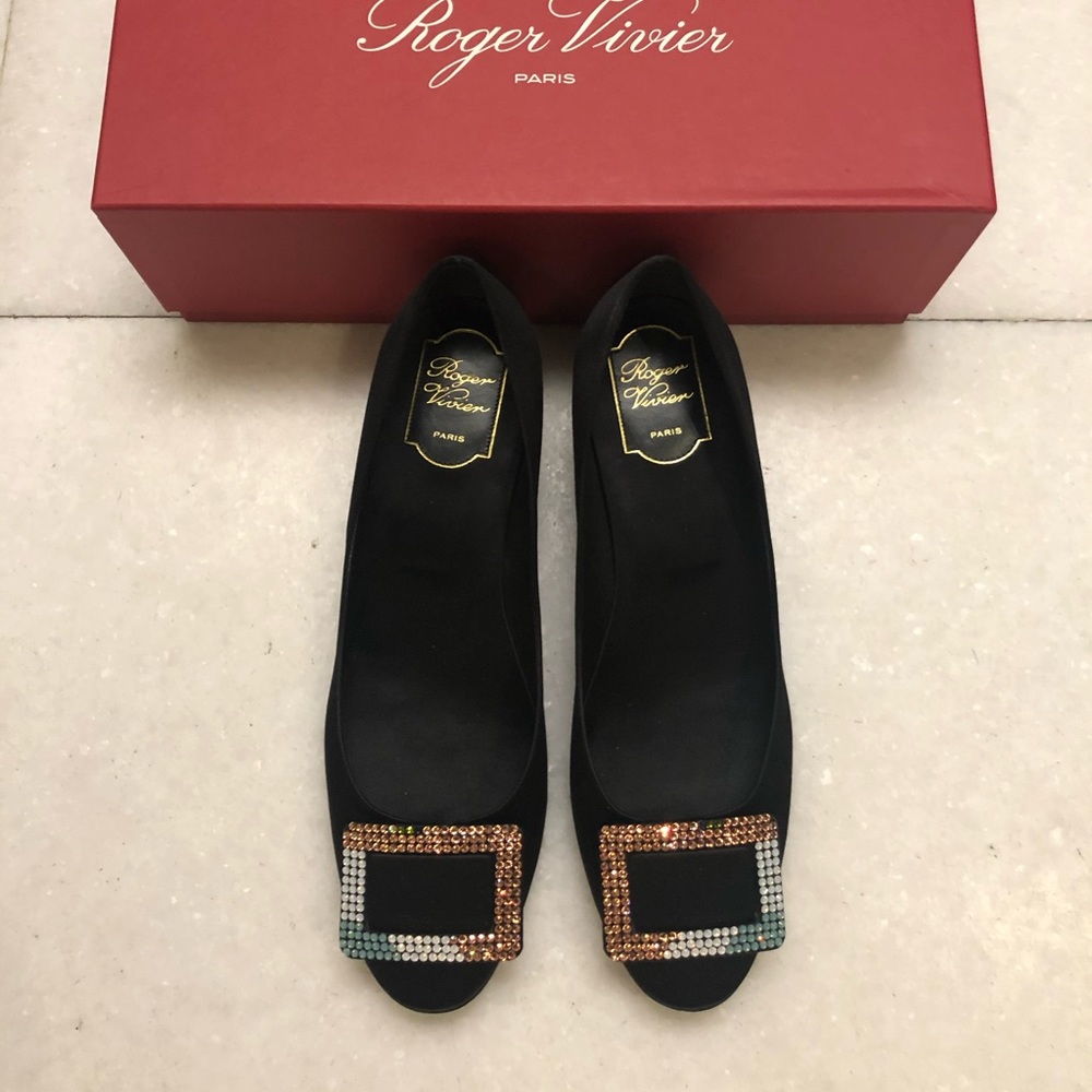 Roger Vivier satin crystal shoes